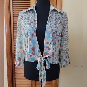 Express Multicolor Checkered Crop Top